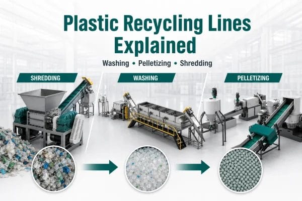 Plastic recycling lines explained with washing pelletizing and shredding equipment