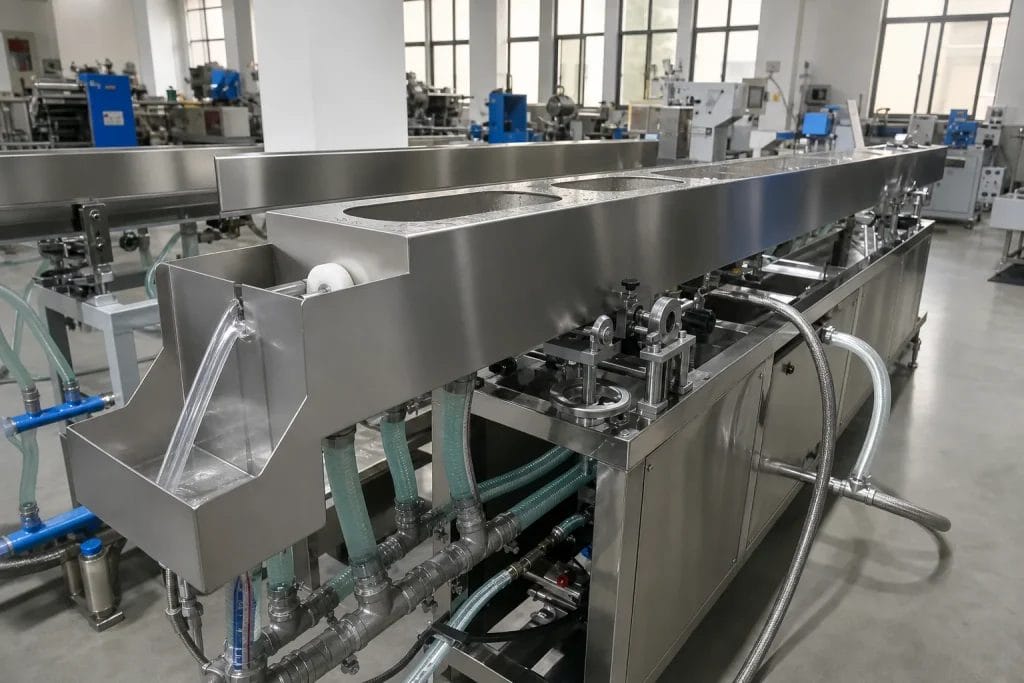 plastic straw making machine stainless steel water bath cooling and haul off section